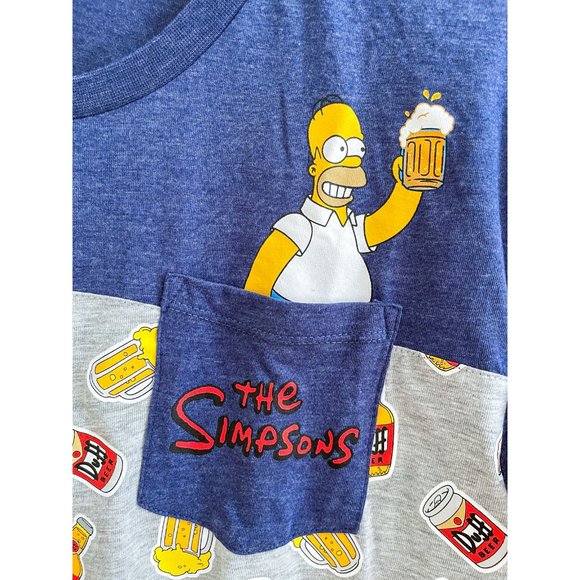 NWT 20th Century Fox TV The Simpsons Duff Beer Omer Front Pocket Tee T-shirt XL - Picture 3 of 9